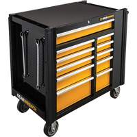 Powered Tool Cart, 11 Drawers, 42-1/2" W x 24-7/16" D x 41" H, Black/Orange Equipex