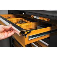 Powered Tool Cart, 11 Drawers, 42-1/2" W x 24-7/16" D x 41" H, Black/Orange Equipex