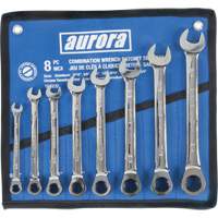 Fixed Head Wrench Set, Combination, 8 Pieces, Imperial Equipex