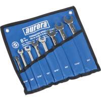 Fixed Head Wrench Set, Combination, 8 Pieces, Imperial Equipex