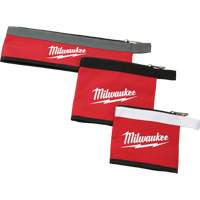 Multi-Size Zipper Pouches - Set of 3, Canvas, 3 Pockets, Black/Red Equipex