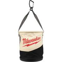 Utility Bucket, 11-4/5" L x 11-4/5" W x 14-3/5" H, Canvas, Beige/Black Equipex