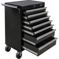 Industrial Tool Cart, 7 Drawers, 27" W x 18-3/4" D x 39" H, Black Equipex