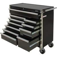 Industrial Tool Cart, 11 Drawers, 41" W x 18-3/4" D x 39-1/3" H, Black Equipex