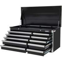 Industrial Tool Chest, 41" W, 10 Drawers, Black Equipex