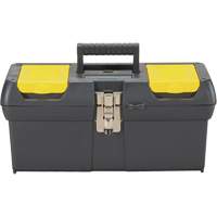 2000 Series Tool Box with Tray, 16" W x 7-1/10" D x 8-1/10" H, Black/Yellow Equipex