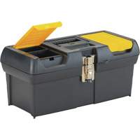 2000 Series Tool Box with Tray, 16" W x 7-1/10" D x 8-1/10" H, Black/Yellow Equipex