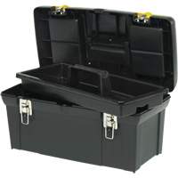 2000 Series Tool Box with Tray, 24" W x 11-1/4" D x 11" H, Black/Yellow Equipex