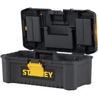 Essential&reg; Tool Box with Tray, 12-1/2" W x 7-3/8" D x 5-1/8" H, Black/Yellow Equipex