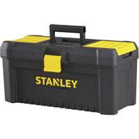 Essential&reg; Tool Box with Tray, 16" W x 8" D x 7-3/10" H, Black/Yellow Equipex