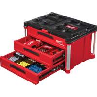 Packout 3-Drawer Tool Box, 16-1/3" x 14-1/3" x 22-1/5", Black/Red Equipex