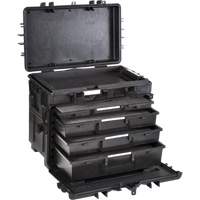 Mobile Tool Chest With Drawers, 4 Drawers, 22-4/5" W x 15" D x 18" H, Black Equipex