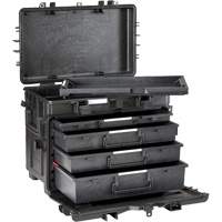 Military Mobile Tool Chest With Drawers, 4 Drawers, 22-4/5" W x 15" D x 18" H, Black Equipex