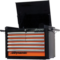 Coffre sup&eacute;rieur, 28" la, 9 tiroirs, Noir/Orange Equipex