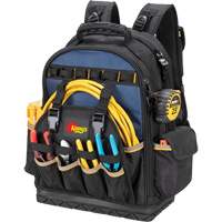 Molded Base Tool Backpack, 18" L x 13" W, Black/Blue, Ballistic/Polyester Equipex