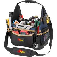 Porte-outils &eacute;lectrique/CHVAC &agrave; base moul&eacute;e, Polyester balistique, 20 pochettes, Noir/Bleu Equipex
