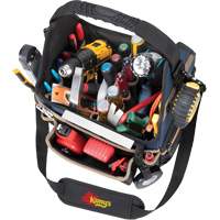 Porte-outils &eacute;lectrique/CHVAC &agrave; base moul&eacute;e, Polyester balistique, 20 pochettes, Noir/Bleu Equipex