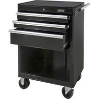 Industrial Tool Cart, 3 Drawers, 29-4/5" W x 21-1/5" D x 38-4/5" H, Black Equipex