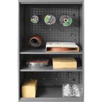 Abrasive Storage Cabinet with Pegboard, Steel, 19-7/8" x 14-1/4" x 32-3/4", Grey Equipex