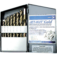 GF21R Jet-Kut&reg; Gold Super Premium Drill Bit Set, 21 Pieces, Steel Equipex