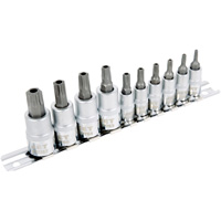 Jeu de douilles antiviol TORX 1/4" & 3/8" SS1438-10TB 10 mcx Equipex