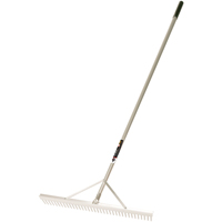Pro Level Rakes, Aluminum Handle, 36" W, Aluminum Blade, 36 Tines Equipex