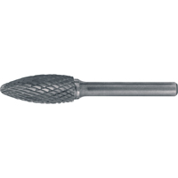 Fraises au carbure solide - Forme de flamme, 5/16" dia., 1/4" Tige Equipex