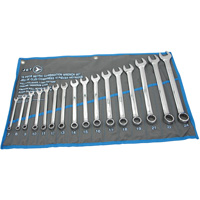 Jeux de cl&eacute;s mixtes combin&eacute;es longues enti&egrave;rement polies, Combinaison, 16 morceaux, M&eacute;trique Equipex