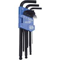 JBHK-9M Ball Nose Hex Key Set, 9 Pcs., Metric Equipex