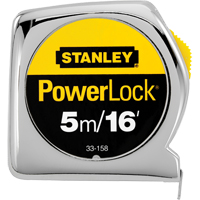 PowerLock&reg; Measuring Tape, 1"/16ths of an Inch x 16', 16th Milimeters Graduations Equipex