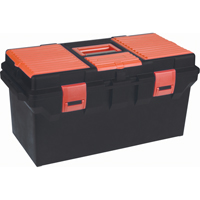 Plastic Tool Box, 22" W x 11" D x 10-1/2" H, Black Equipex