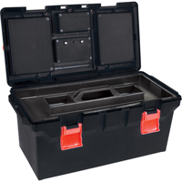 Plastic Tool Box, 22" W x 11" D x 10-1/2" H, Black Equipex