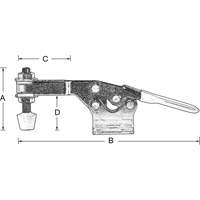 Horizontal Hold-Down Clamps, 200 lbs. Clamping Force, Horizontal Equipex