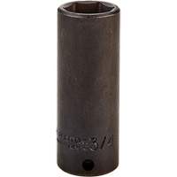 Socket, Impact, 3/4", 3/8" Drive, 6 Points, Deep Equipex