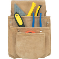 Drywall Tool Pouch, Multiple Tool Holder, Leather, 3 Pockets Equipex