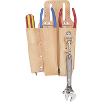 Lineman's Tool Pouch, Multiple Tool Holder, Leather, 3 Pockets Equipex