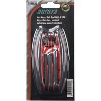 Jeu de cl&eacute;s hexagonales &agrave; bout sph&eacute;riques repliables, 9 mcx, Imp&eacute;rial Equipex