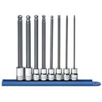 Long Ball End Metric Socket Set, Hex, 3/8" Drive, 8 Pcs Equipex