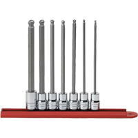SAE Long Ball End Bit Socket Set, Hex, 3/8" Drive, 7 Pcs Equipex