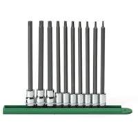 Long Bit Socket Set, Torx&reg;, 1/4"/3/8" Drive, 10 Pcs Equipex