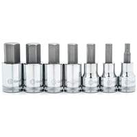 Metric Bit Socket Set, Hex, 1/2" Drive, 7 Pcs Equipex
