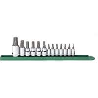 Bit Socket Set, Torx&reg;, 1/2"/1/4"/3/8" Drive, 13 Pcs Equipex