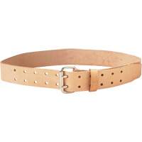 Ceinture &agrave; double ardillon, Cuir, Beige Equipex