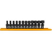 12-Piece 1/4" Drive 6 Point Universal impact Metric Flex Socket Set Equipex