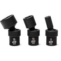 12-Piece 1/4" Drive 6 Point Universal impact Metric Flex Socket Set Equipex