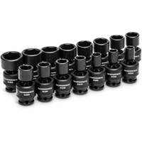 15-Piece 3/8" Drive 6 Point Universal Impact Metric Flex Socket Set Equipex