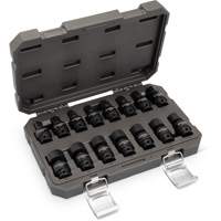 15-Piece 3/8" Drive 6 Point Universal Impact Metric Flex Socket Set Equipex