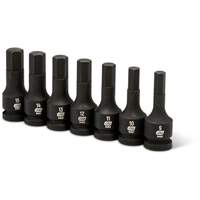 Impact Metric Bit Socket Set, Hex, 1/2" Drive, 7 Pcs Equipex