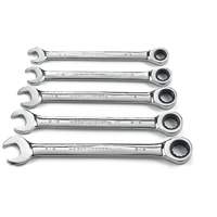 72-Tooth 12 Point Ratcheting SAE Wrench Set, Combination, 5 Pieces, Imperial Equipex