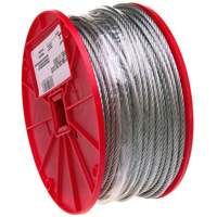 C&acirc;ble m&eacute;tallique, 500' (152,4 m) x 3/32", 184 lb (0,092 tonne), Galvanis&eacute; Equipex
